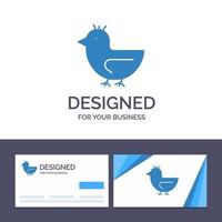 cartão de visita criativo e modelo de logotipo pato ganso cisne ilustração vetorial de primavera vetor