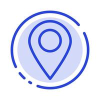 ícone de linha pontilhada azul pino marcador de mapa de localização vetor