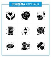 conjunto de ícones de prevenção de coronavírus 2019ncov covid19 serviço de freio questão de mão médica vírus viral doença de 2019nov vetor elementos de design