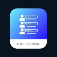 gráficos de habilidades pessoas configurações de perfil estatísticas equipe botão de aplicativo móvel android e ios versão glifo vetor