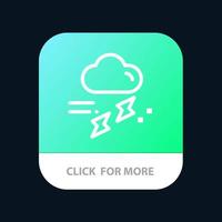 nuvem chuva chuva trovão chuvoso botão do aplicativo móvel versão da linha android e ios vetor