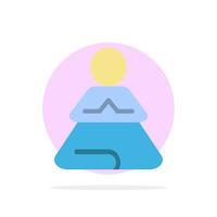 ícone de cor plana de fundo de círculo abstrato de ioga de treinamento de meditação rápida vetor