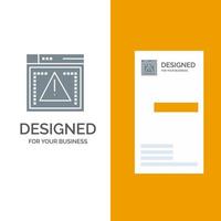 design de logotipo cinza de erro de codificação de computação e modelo de cartão de visita vetor