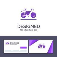 cartão de visita criativo e modelo de logotipo movimento de bicicleta caminhada esporte ilustração vetorial vetor