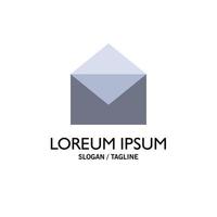 e-mail mensagem de correio aberto modelo de logotipo de negócios cor lisa vetor
