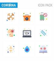 25 ícones de emergência de coronavírus, design azul, como doença médica, cancela pessoas, saúde viral, vírus, elementos de design de vetores de doenças 2019nov