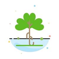 trevo verde irlanda planta irlandesa modelo de ícone de cor plana abstrata vetor