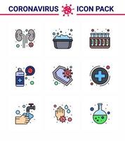 prevenção de coronavírus 25 conjunto de ícones azul proteção contra coronavírus química vírus limpeza vírus viral doença 2019nov vetor elementos de design