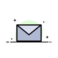 modelo de banner de vetor de ícone cheio de linha plana de negócios de mensagem de correio de e-mail