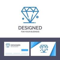 cartão de visita criativo e modelo de logotipo diamante jóia madrigal ilustração vetorial vetor
