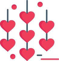 modelo de banner de ícone de vetor de ícone de cor plana de cadeia de amor de coração