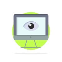 monitorar vídeo de vigilância de privacidade on-line assistir ícone de cor plana de plano de fundo do círculo abstrato vetor