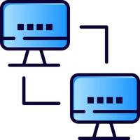 rede de computadores computadores de computação modelo de banner de ícone de vetor de ícone de cor plana