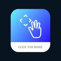mão mão cursor para cima garupa botão de aplicativo móvel android e versão de linha ios vetor