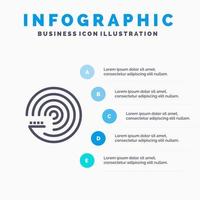 modelo de previsão ícone de linha de ciência de modelo de previsão com fundo de infográficos de apresentação de 5 etapas vetor