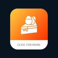 bolo sobremesa ovo de páscoa botão de aplicativo móvel android e ios versão glifo vetor