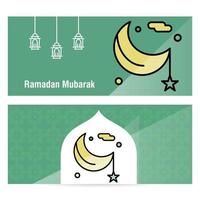 banner de conceito ramadan kareem com padrões islâmicos vetor