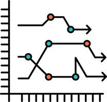 gráfico de gráfico de negócios de análise gráfico tendências modelo de banner de ícone de vetor de cor plana