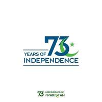 design de tipografia do dia da independência do paquistão tipografia criativa do 73º feliz dia da independência do paquistão ilustração de design de modelo vetorial vetor