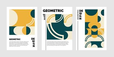 modelo de folheto com três dobras de formas geométricas abstratas coloridas vetor