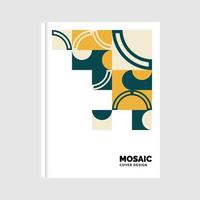 design de capa de livro de mosaico geométrico colorido. ilustração vetorial vetor