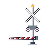 ícone de barreira de trem, estilo cartoon. ícone de barreira de trem em estilo cartoon, isolado no fundo branco. símbolo de cerca vetor