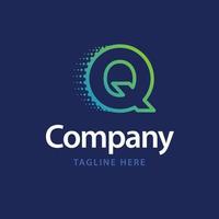 logotipo da tecnologia q. design de identidade de marca comercial vetor