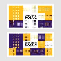 conjunto de banner de mosaico de negócios geométricos. ilustração vetorial vetor