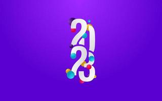 2025 símbolos de feliz ano novo. novo design de tipografia do ano 2023. ilustração de logotipo de números de 2023 vetor