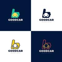 carro como conceito de design de modelo de logotipo. forma de ícone do logotipo da empresa. bom carro simples ilustração vetor