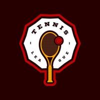logotipo de tipografia de vetor de tênis moderno esporte profissional em estilo retro. vector design emblema, emblema e modelo desportivo design de logotipo