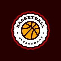moderno tipografia basquete esporte estilo retro vector emblema e modelo de design de logotipo. Saudações engraçadas para roupas, cartão, crachá, ícone, cartão postal, banner, etiqueta, adesivos, imprimir