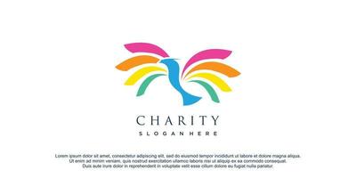 logotipo de caridade com conceito moderno para vetor premium de negócios