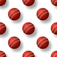ilustração em vetor pettern sem costura bola de críquete. design realista de padrão sem emenda de bola de críquete