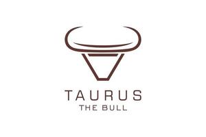 logotipo da letra u, logotipo do touro, logotipo da cabeça do touro, elemento de modelo de design do logotipo do monograma vetor