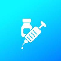 vacinação, vacina com ícone de vetor de seringa