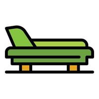 vetor de contorno de cor de ícone de sofá-cama