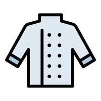 vetor de contorno de cor de ícone de camisa de chef de cozinha