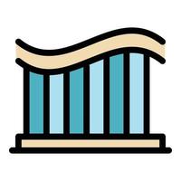 vetor de contorno de cor de ícone de montanha-russa