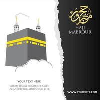 design de cartaz hajj mabrour com kaaba vetor