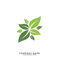 logotipo de folhas verdes. planta natureza eco jardim estilizado ícone vetor botânico.