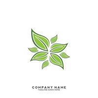 logotipo de folhas verdes. planta natureza eco jardim estilizado ícone vetor botânico.