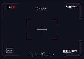 visualização da câmera com foco na gravação de vídeo vetor