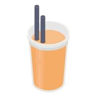 ícone de suco de toranja, estilo isométrico vetor