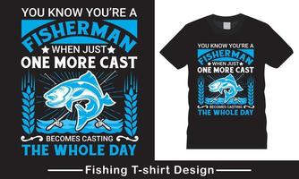 vetor de tipografia de pesca vetor de design de camiseta grátis