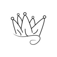 coroa de doodle desenhada de mão. ícone coroa vetor