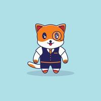 imagem vetorial de ilustração de personagem de gato vetor