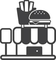 ilustração de construção de loja de hambúrguer em estilo minimalista vetor