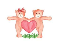 dia dos namorados urso clipart, casal urso sublimação para t-shirt vetor