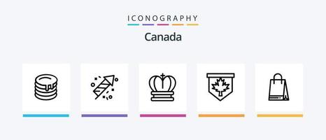 Pacote de ícones da linha 5 do Canadá, incluindo . folha. Canadá. boné. Canadá. design de ícones criativos vetor